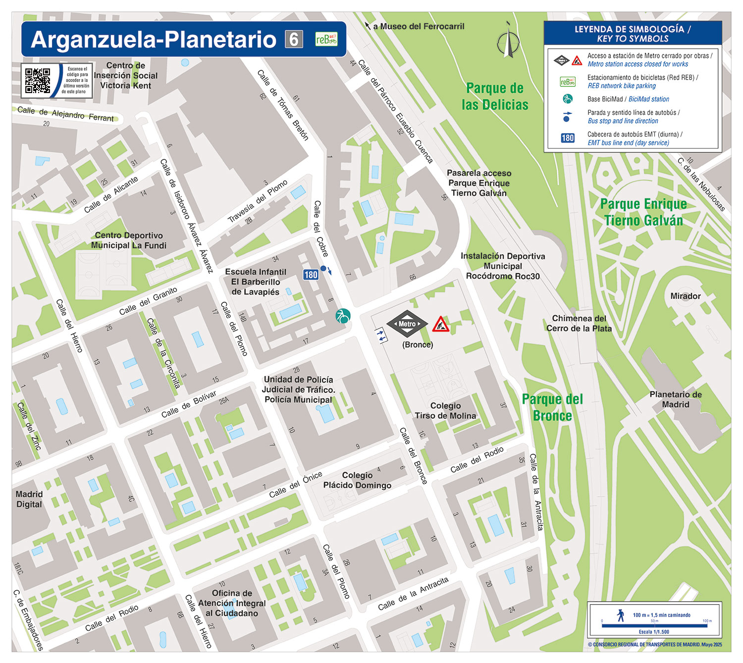 Plano zonal de Metro Arganzuela_Planetario