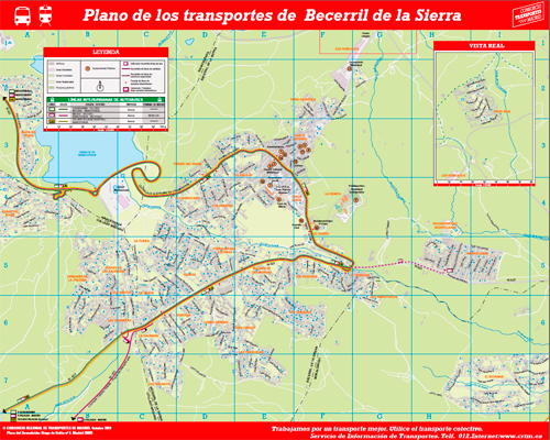 Plano de los transportes de Becerril de la Sierra