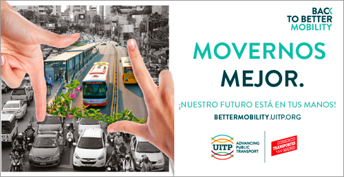 Imagen de la campaña de la UITP, Back Better Mobility 