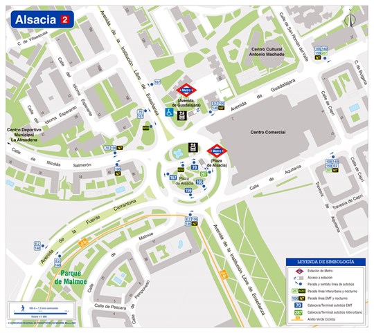 Zonal map of Alsacia Metro station