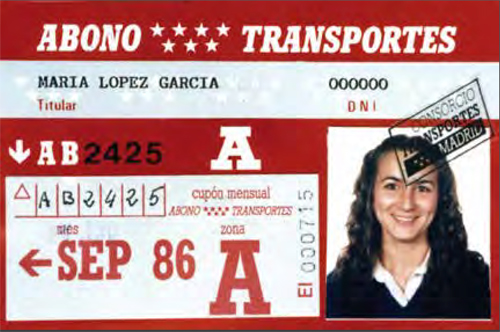 Abono Transporte 1986