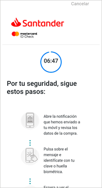 Alta tarjeta bancaria. Paso 3. Pantalla en la que se indica cómo proceder con la entidad bancaria