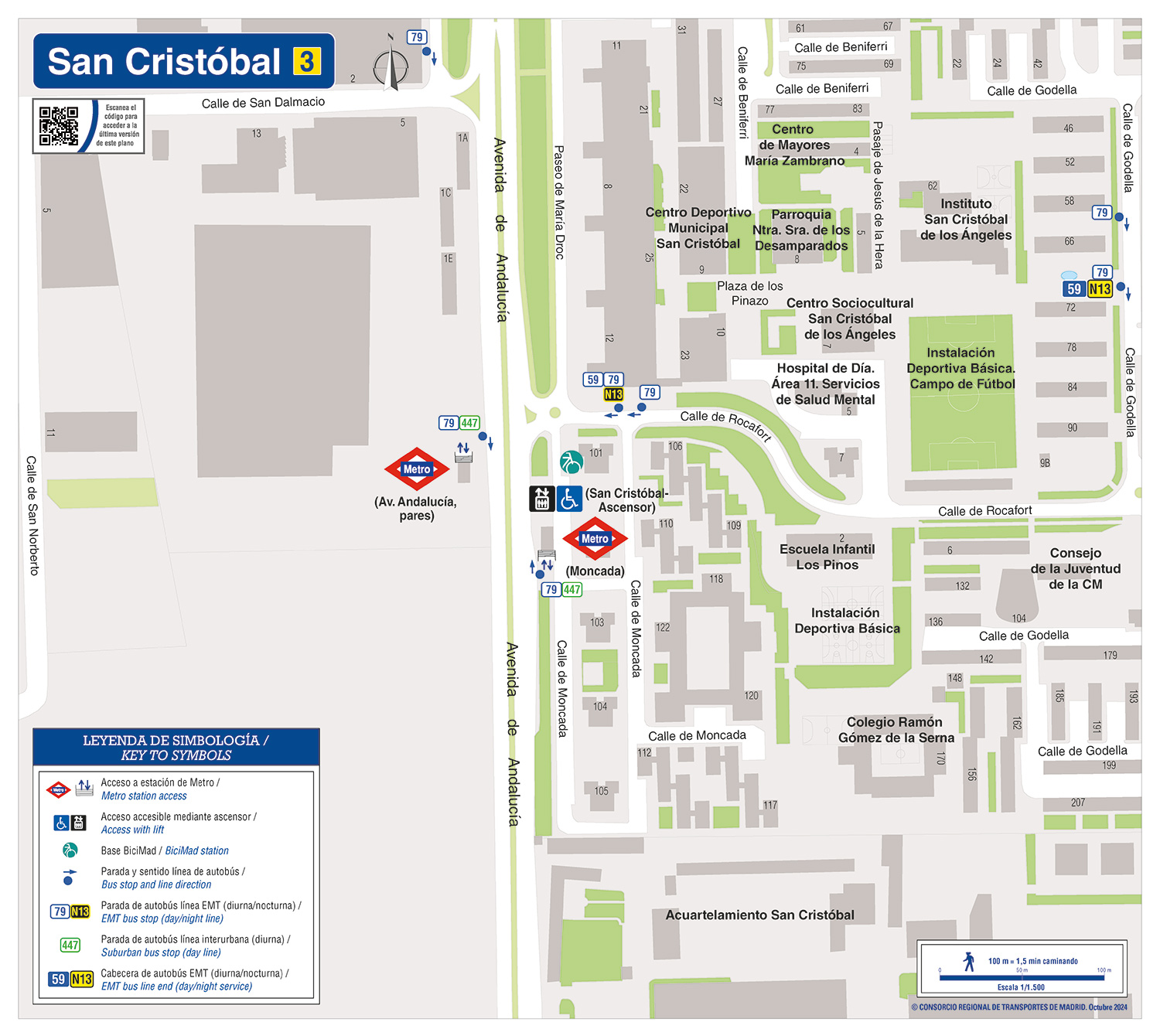 Plano zonal metro San Cristóbal