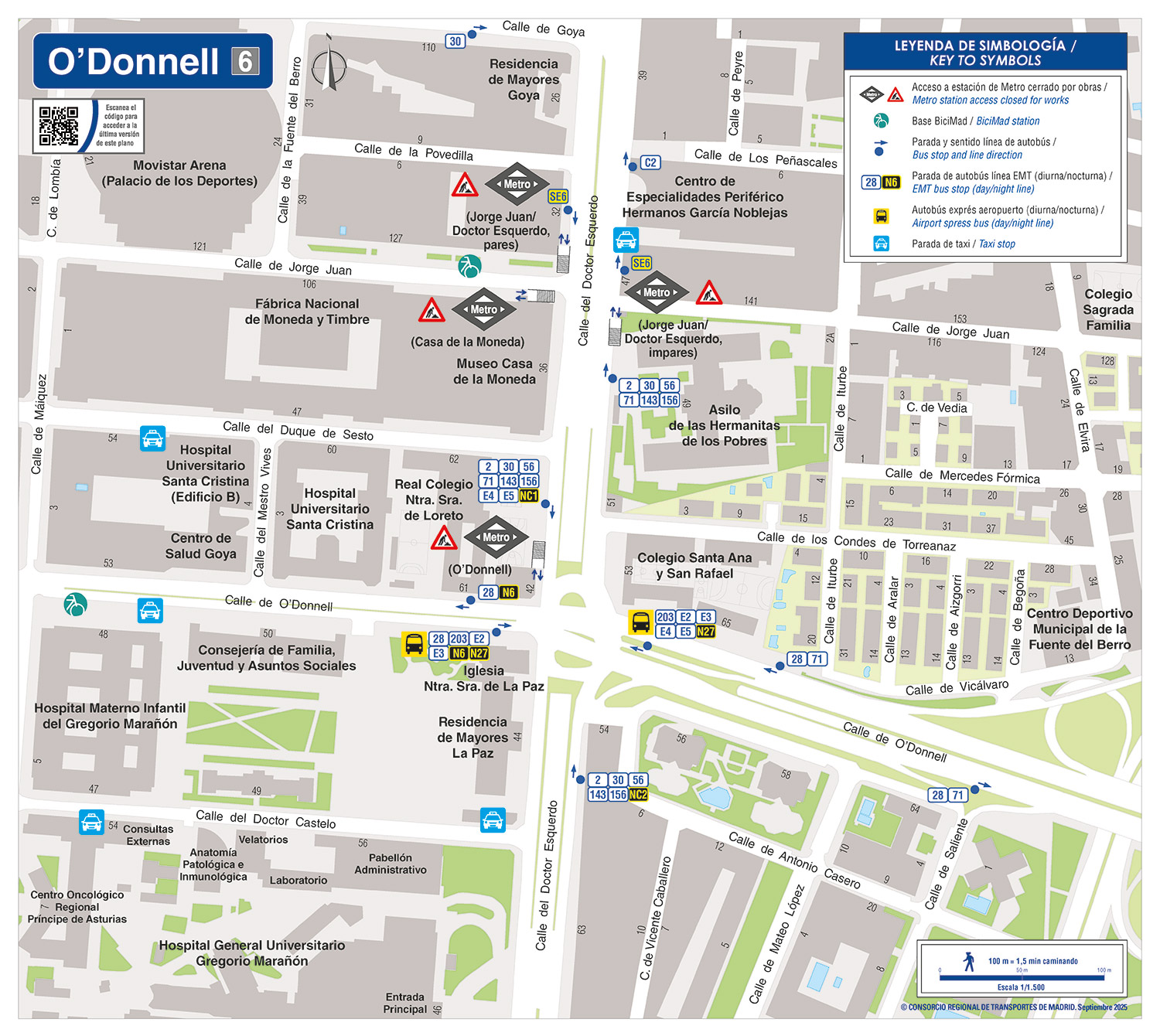 Plano zonal metro Odonnell