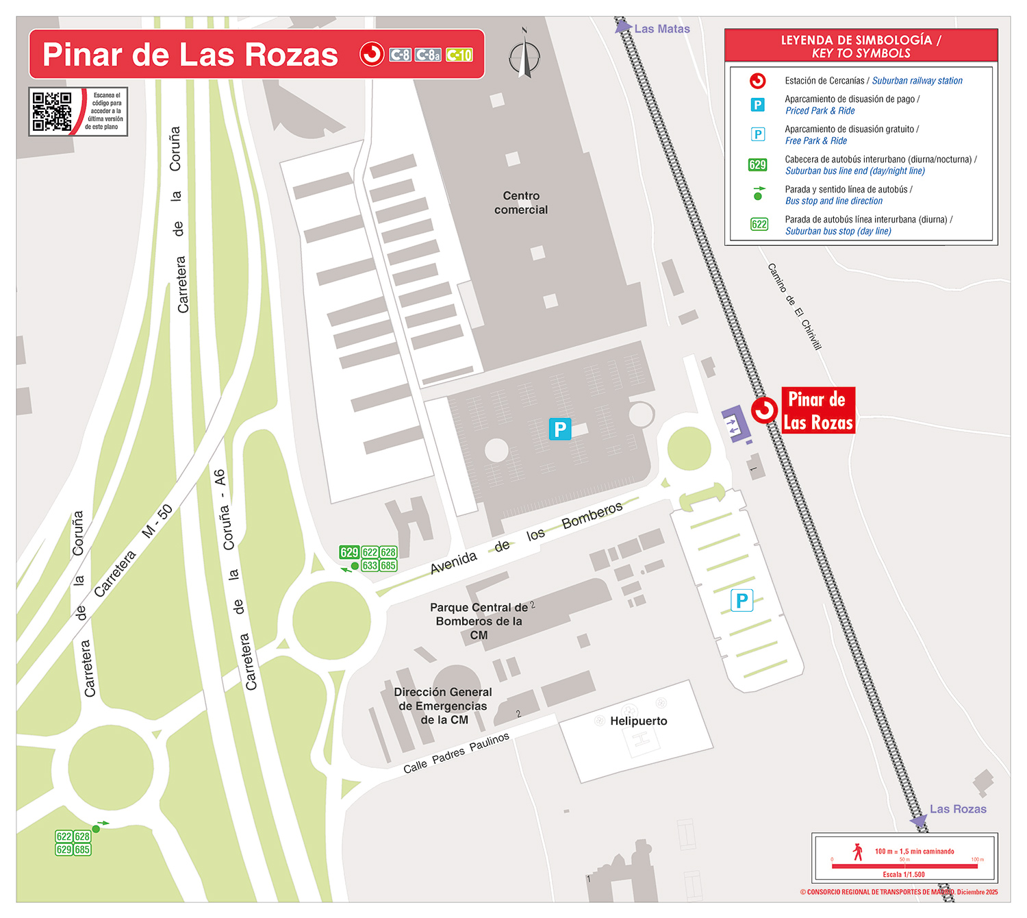 Plano zonal cercanías Pinar de Las Rozas