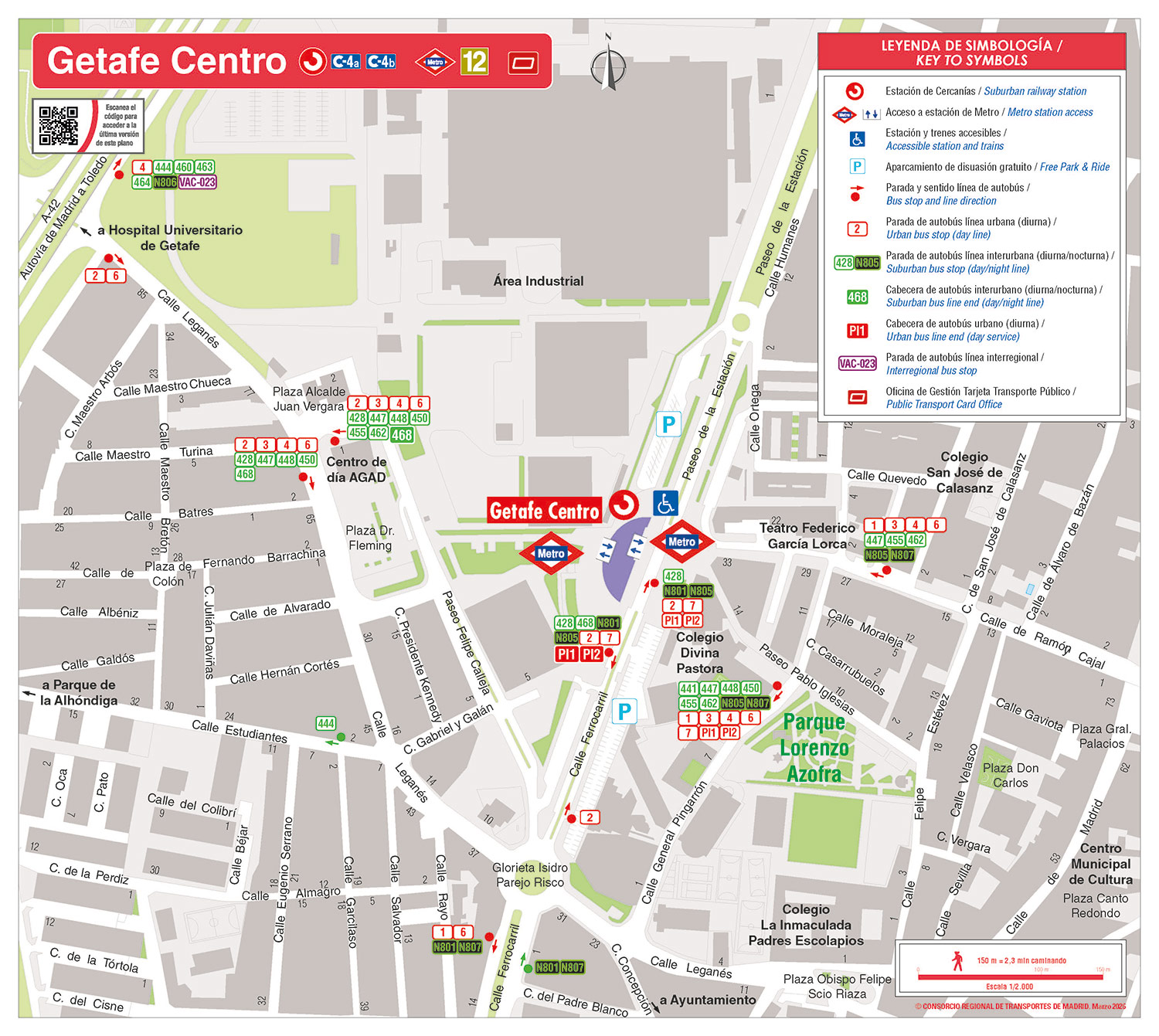Plano zonal de Cercanías Getafe Centro