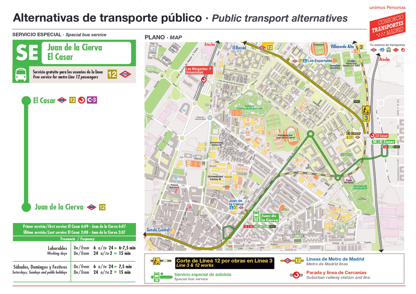 Alternativas de transporte durante la suspensión de servicio en línea 12 de Metro