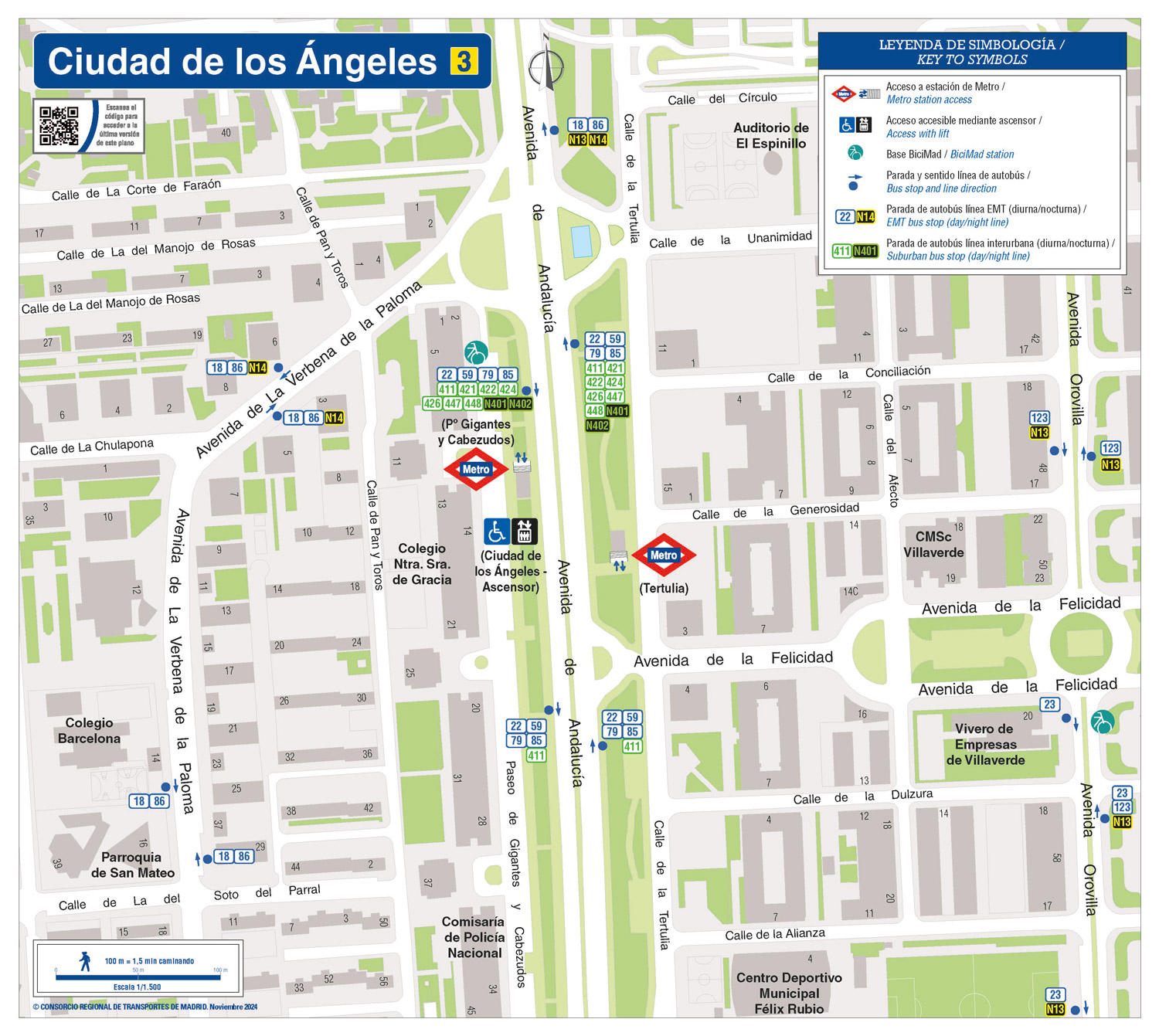 Plano zonal metro ciudad de los Ángeles