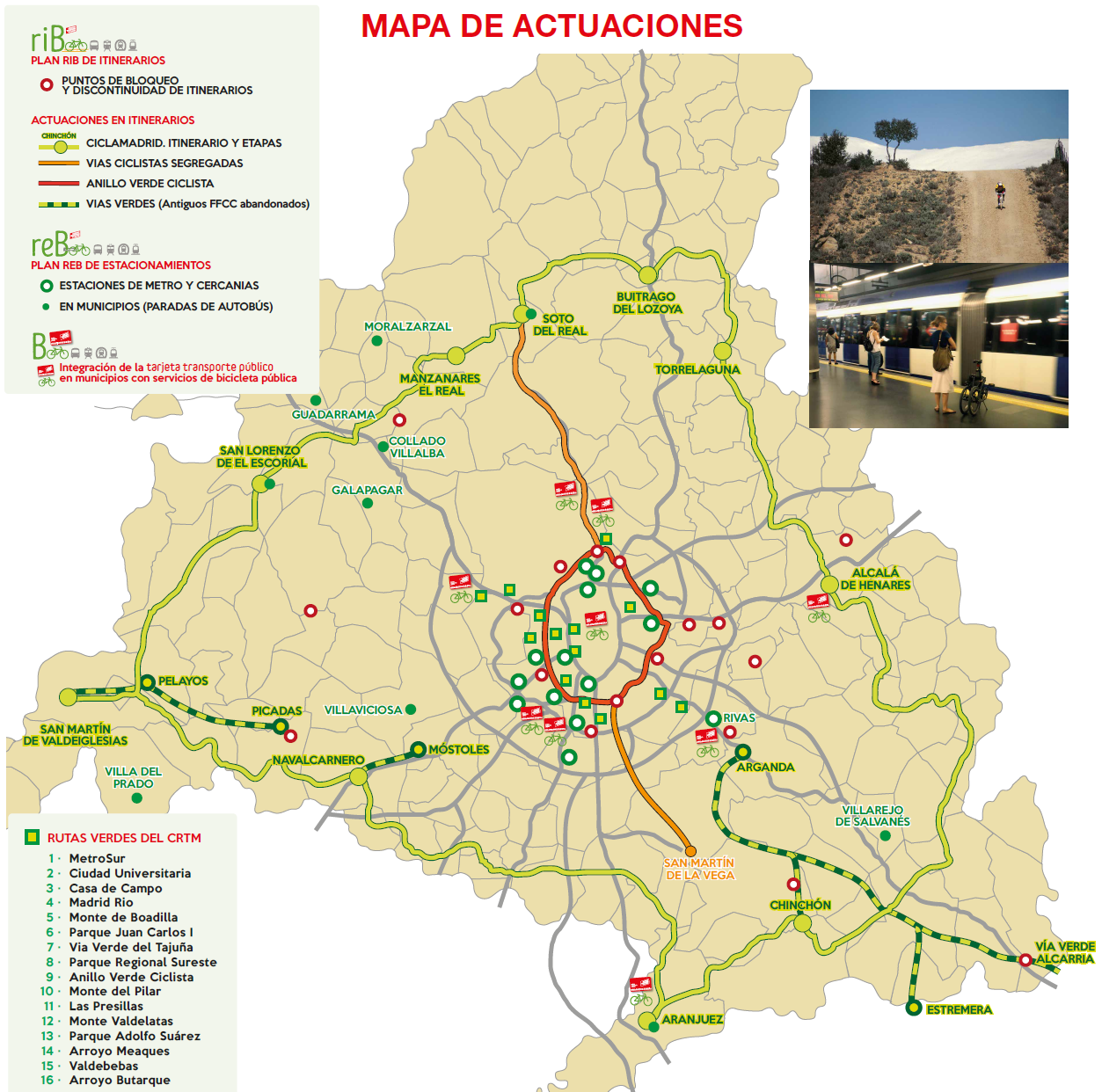 Mapa actuaciones planes bici