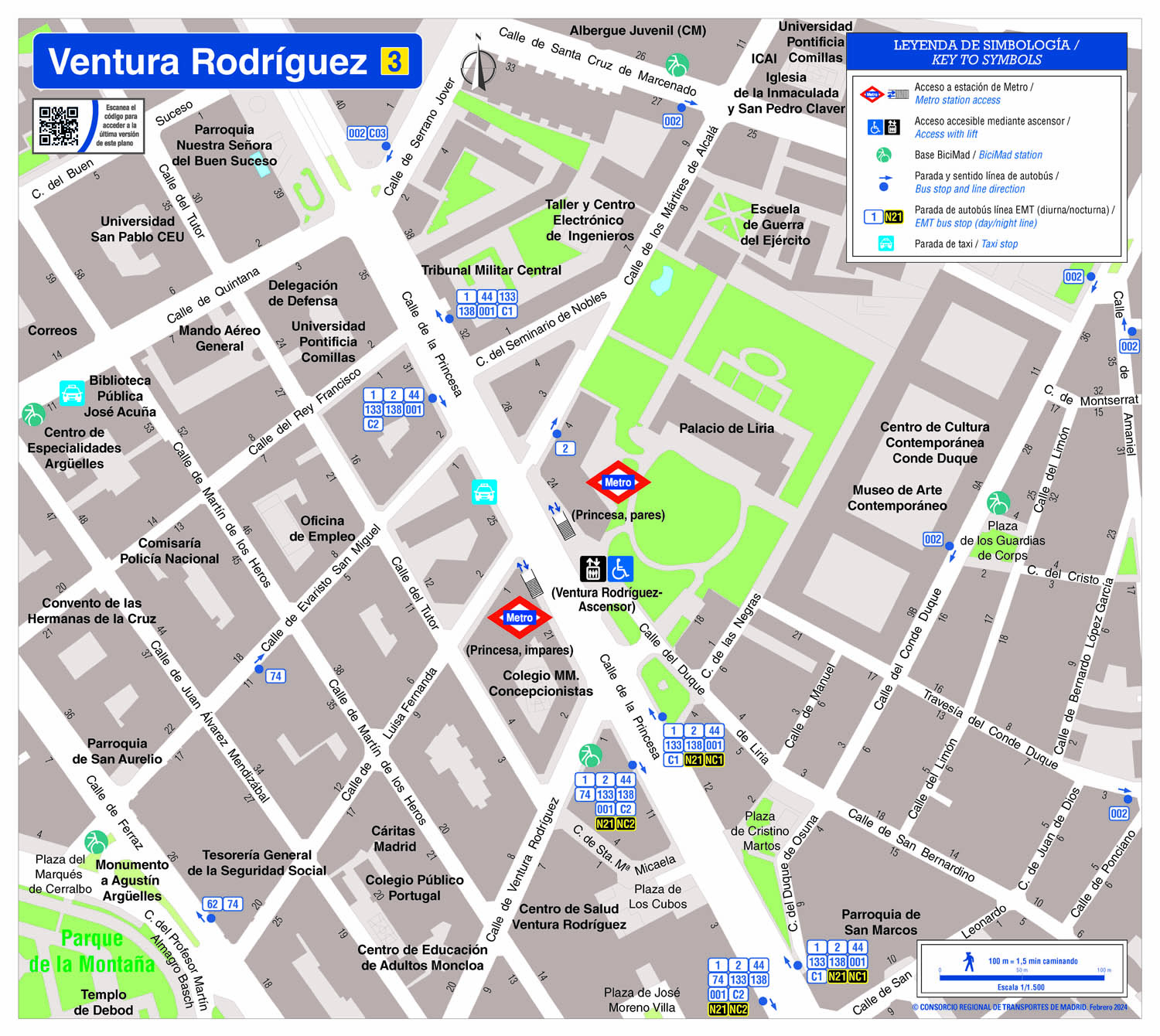 Plano zonal metro Ventura Rodríguez