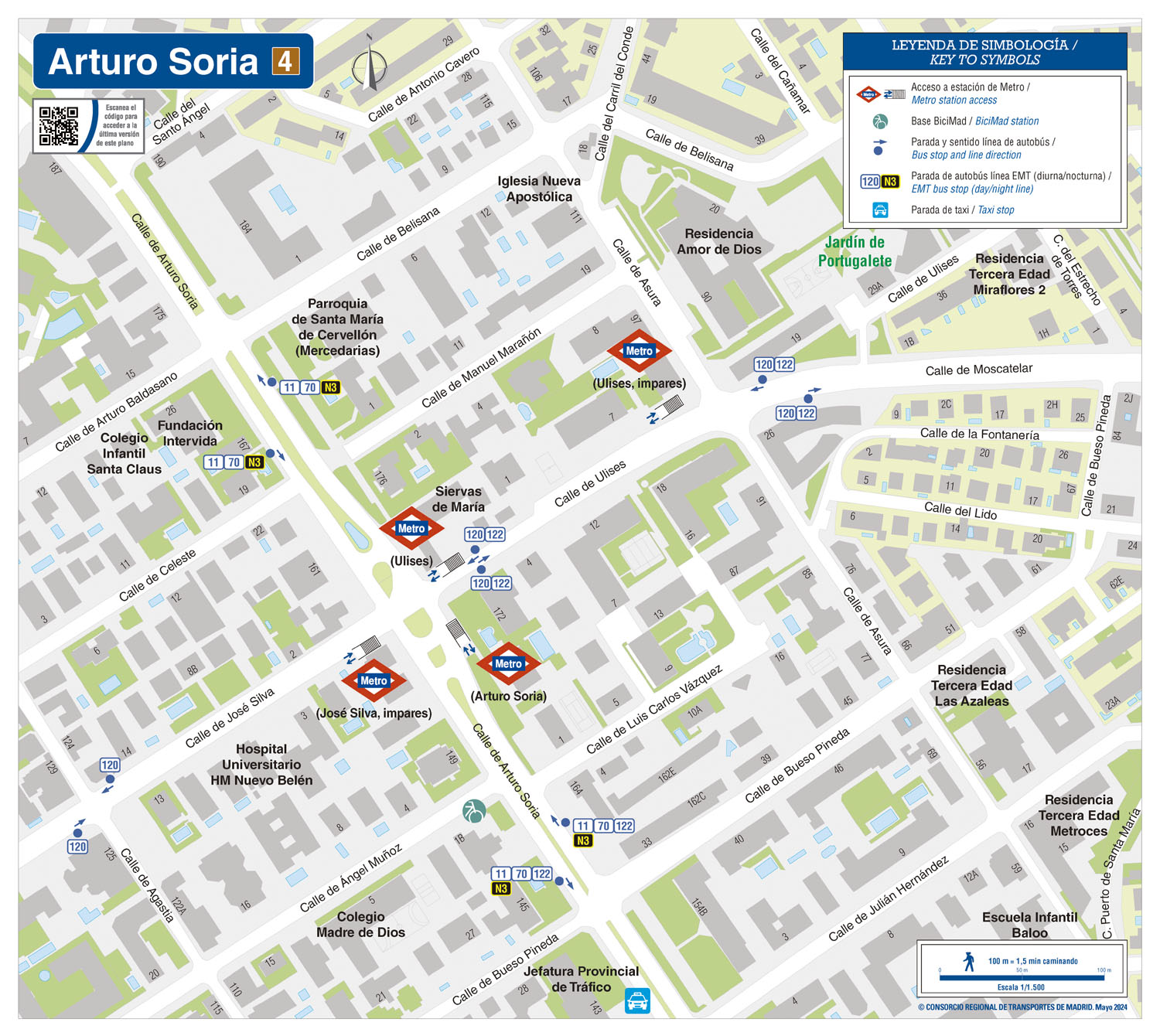 Plano zonal metro Arturo Soria