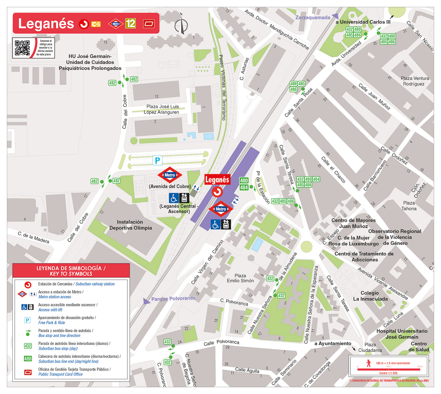 Plano Zonal Cercanías Leganés Central