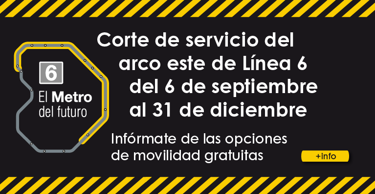 Alternativas de transporte público durante el corte del arco este de la línea 6