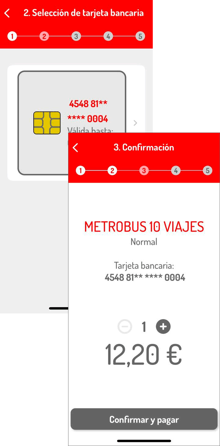 Step 9. Select the card and tap confirm and pay