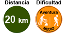 Distancia: 20 km. Dificultad: media