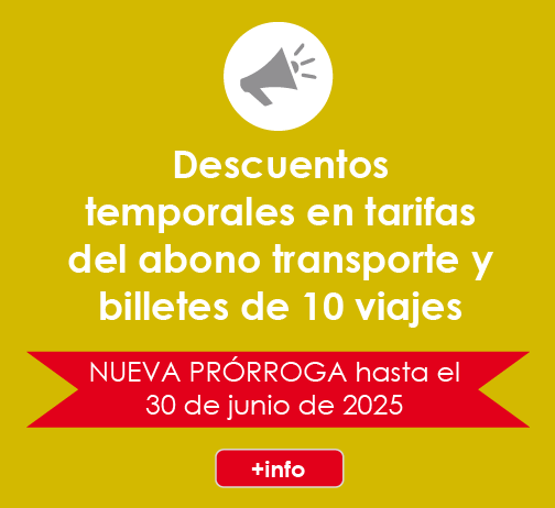 Prórroga de los descuentos en tarifas del abono transporte y billetes 10 viajes durante el primer semestre de 2025