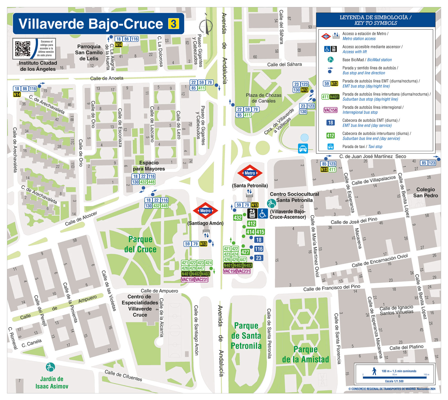 Plano zonal metro Villaverde Bajo Cruce