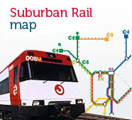 Suburban train map, open new window