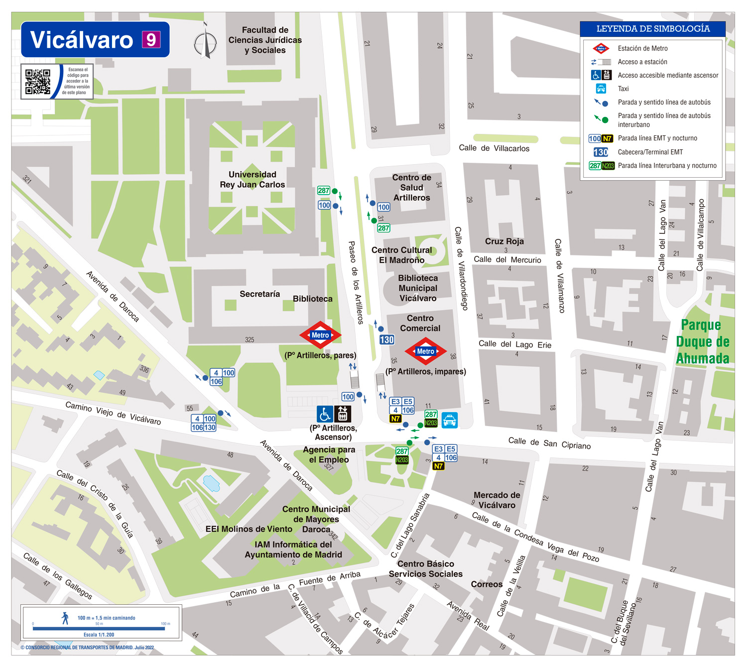 Zonal map of Vicálvaro station